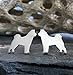 Akita Dog Stud Earrings Polished Sterling Silver Handmade in USA
