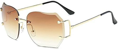 Miniatura 8 de MINCL lentes de sol sin montura de tamaño grande con lentes transparentes para mujer