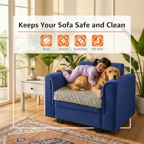 Image of Amazon Basics - Jacquard Quilted Make Your Own Sofa Cover |70cm x 70cm| Microfiber Sofa Slipcover | 350 GSM (1 Seater)