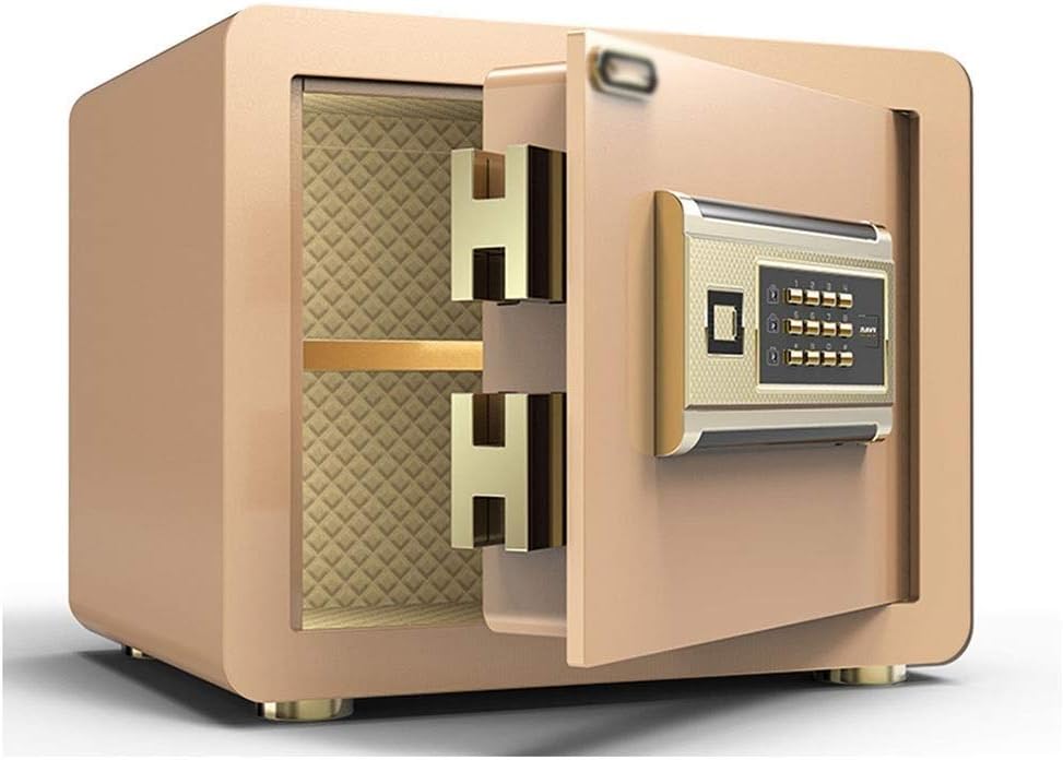 Fireproof Safe and Waterproof Safe with Digital Keypad Cubic Feet，5MM thickness Wall Safes (Size : 25 * 25 * 35cm)(Black)