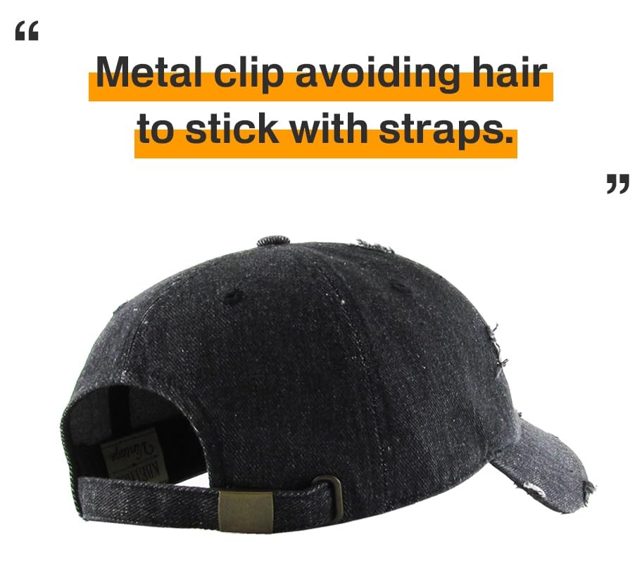 Image of KBETHOS Vintage Washed Distressed Cotton Dad Hat Baseball Cap Adjustable Polo Trucker Unisex Style Headwear