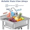 Stainless Steel Prep & Utility Sink, Free Standing Small Sink Include Cold and Hot Water Pipe,commercial Single Bowl Sinks for Garage, Restaurant, Kitchen, Laundry, 20 x 20 x 31.5 (Modern)