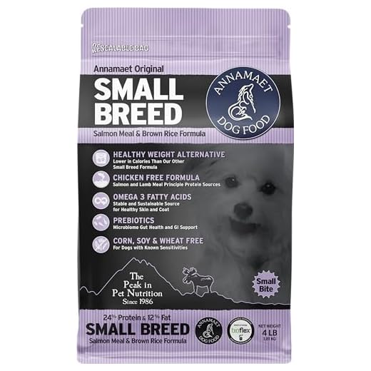 Annamaet Original Small Breed Salmon Formula Dry Dog Food, (Salmon & Brown Rice), 4-lb Bag