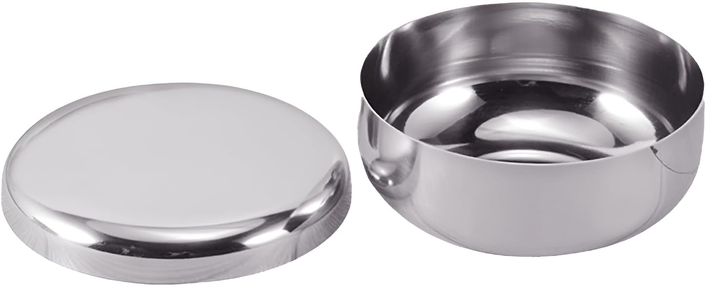 4.72 in Stainless Steel Rice Round Deep Bowl with Single Layer Lid