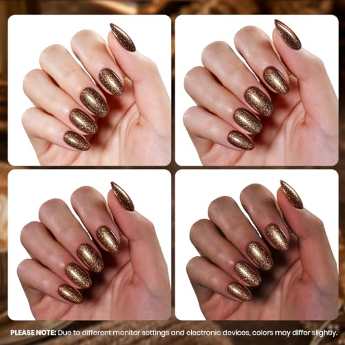 Image of Beetles Brown Glitter Gel Nail Polish, 15ml Espresso Gild Fall Gel Polish