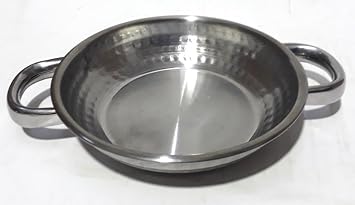 Double Handle Hammer Forged Stainless Matte Steel 16cm Egg Pan 35mm Depth Field Egg Pan