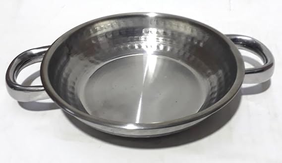 Double Handle Hammer Forged Stainless Matte Steel 16cm Egg Pan 35mm Depth Field Egg Pan