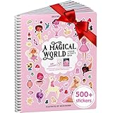 Cupkin Princess Sticker Book Activity for Kids, A Magical World by Cupkin, Toddler Airplane Travel Essentials, 500+ Stickers for Kids 12 Scenes + Coloring Book Pages, Princess Gift, Crafts Ages 2-8