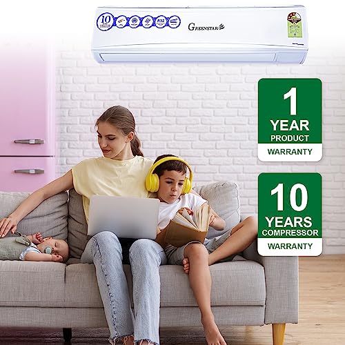 Image of Greenstar 1.5 Ton 3 Star Inverter Split A /c [Copper, Blue fins, Turbo Cooling, 2D Air Flow, Anti Dust Filter, 2023 Model GS183XFAB3C, White]