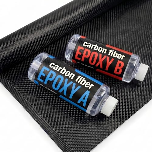 Carbon Fiber Repair Kit and Epoxy Resin Kit (16 oz) – 3K Twill Weave Carbon Fiber Cloth Fabric & Laminating Epoxy for Automotive, Marine, and DIY Patch Repairs (36" x 12")