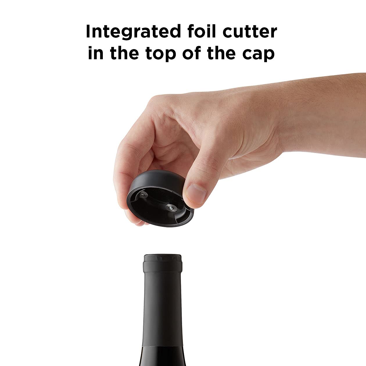 Rabbit Automatic Electric Corkscrew Wine Opener, Cordless Rechargeable, One-Touch Operation, Sleek Shiny Black Finish, Easy to Use for Wine Lovers, view 4