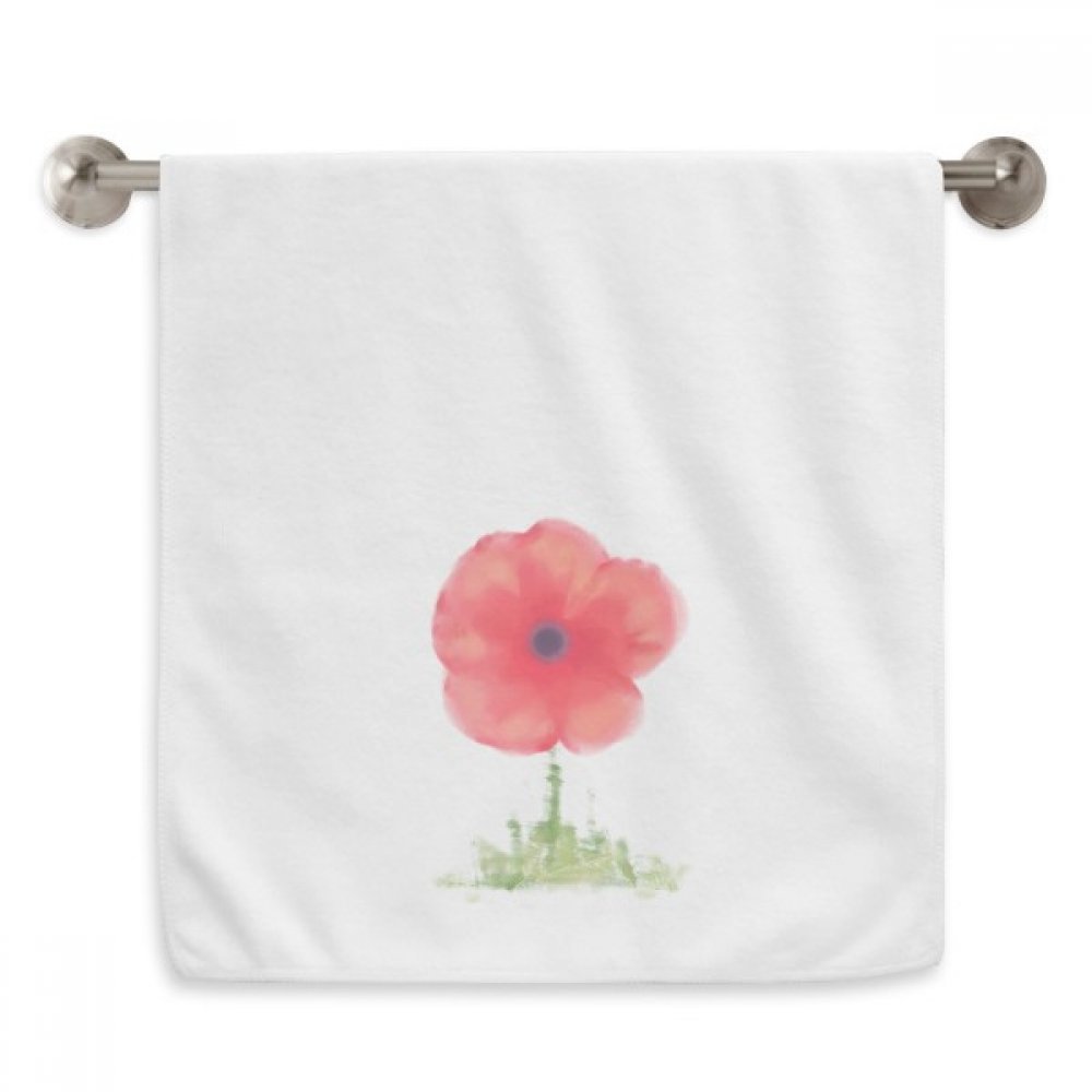Serviettes moelleuses fleur de pavot aquarelle au tissage raffiné pour un confort haut de gamme