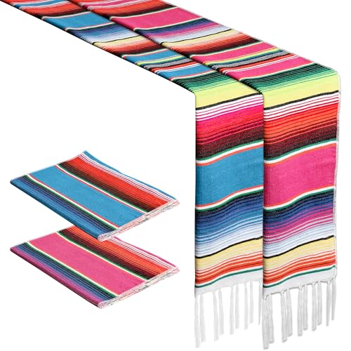 2PCS Mexican Table Runners, 14 x 86 Inch Cinco De