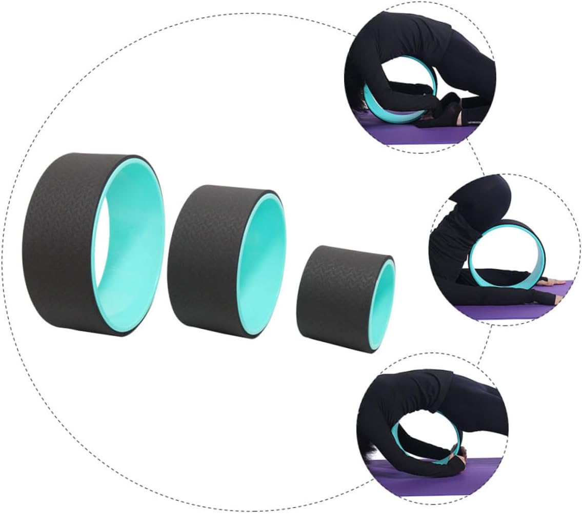 Yoga Wheel Set Fitness Roller for Back Pain Relief and Stretching Includes and Yoga Assist Accessory for All Levels