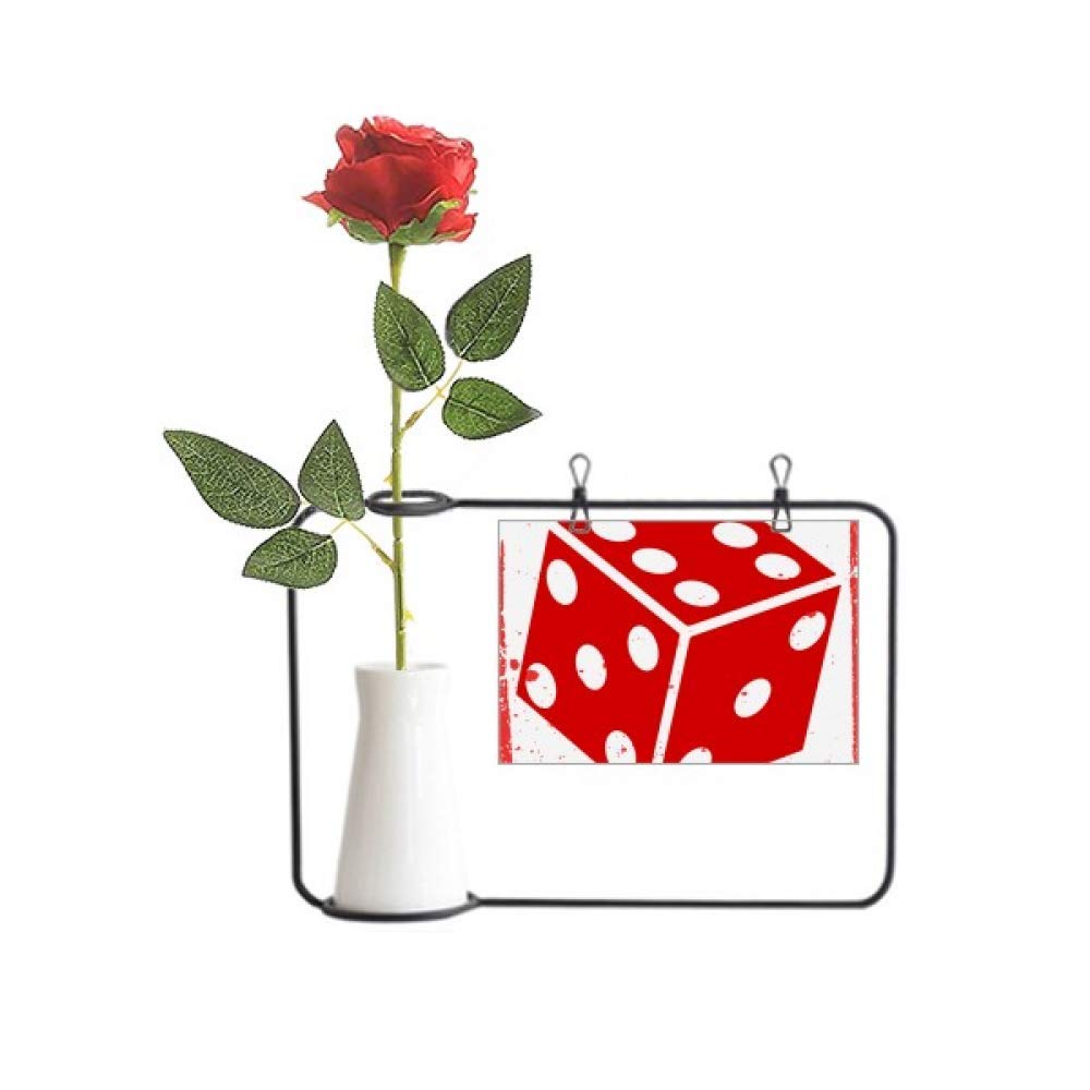 Rose artificielle rouge suspendre style casino, le cadeau de table idéal