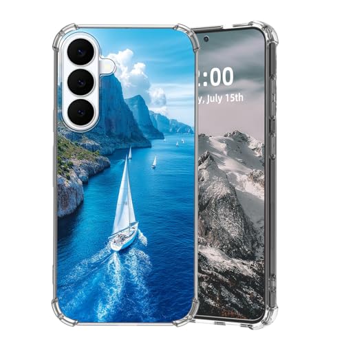 SFJAXYOV for Samsung Galaxy S26 Plus Case, Sailboats Sailing Coastal Waters Slim Fit Phone Case, Shockproof Cover for Samsung Galaxy S26 Plus 6.7"