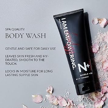 N+B Moisturizing Body Wash with Argan Oil & Vitamin E for Men, 8 oz