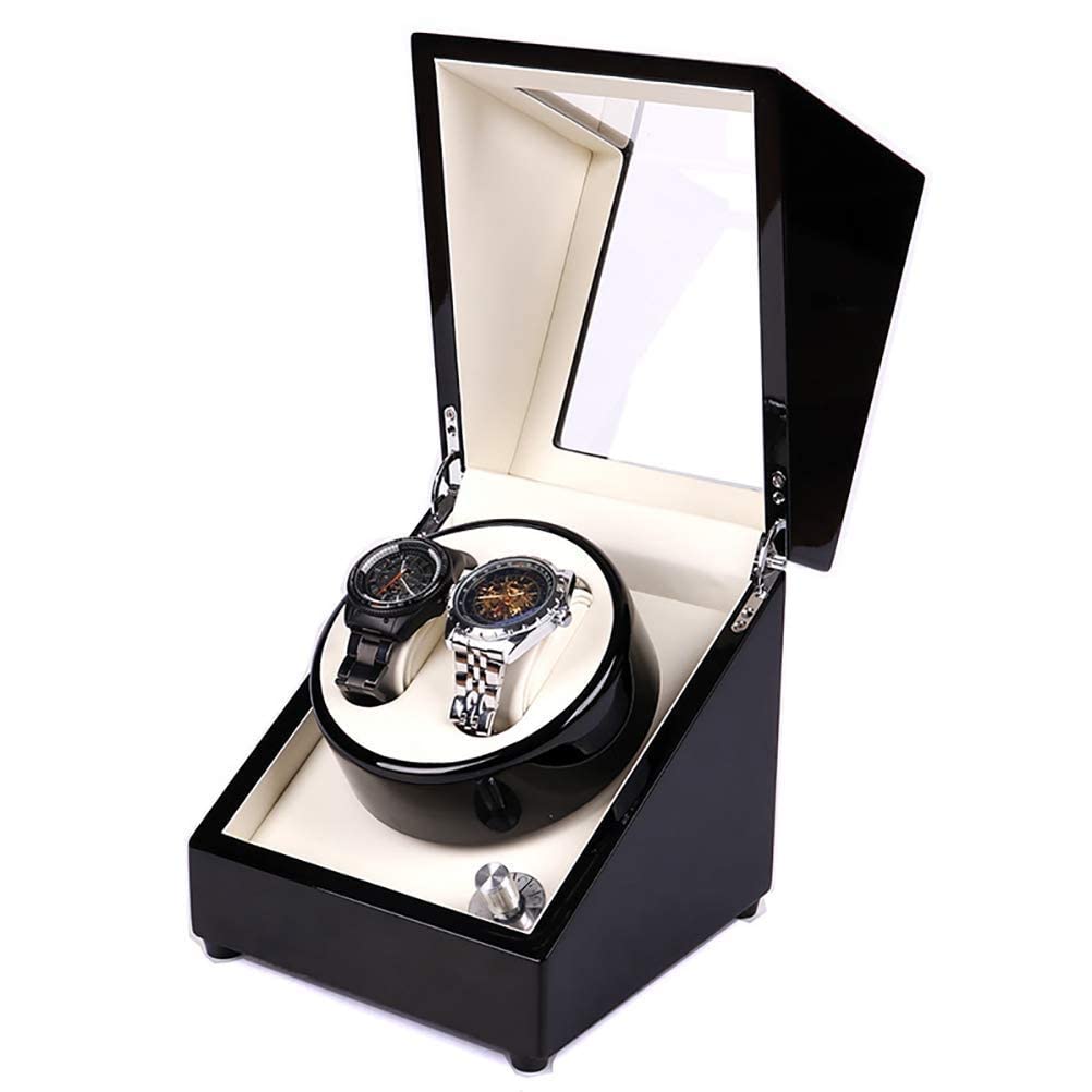 OUZVI Automatic Double Watch Winder 5 Rotation Mode Setting with Super Motor Facade and Soft Flexible Watch Cushions Automatic Watch Winder