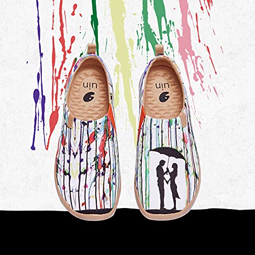 Image of UIN Women's Artistic Slip-On Shoes Vibrant Floral Casual Loafers Lightweight Comfortable Travel Footwear