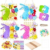DTXYBC 12 Stück Ostern Basteln, Ostern Hasen Bastelset, DIY Osterdeko Bastelset, Hase Eier Moosgummi Bastelset, Moosgummi Ostern Bastelset, Osterdeko Ostergeschenke für Osterzeit Frühling Geburtstag