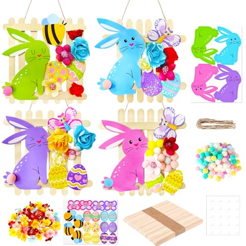 DTXYBC 12 Stück Ostern Basteln, Ostern Hasen Bastelset, DIY Osterdeko Bastelset, Hase Eier Moosgummi Bastelset, Moosgummi Ostern Bastelset, Osterdeko Ostergeschenke für Osterzeit Frühling Geburtstag