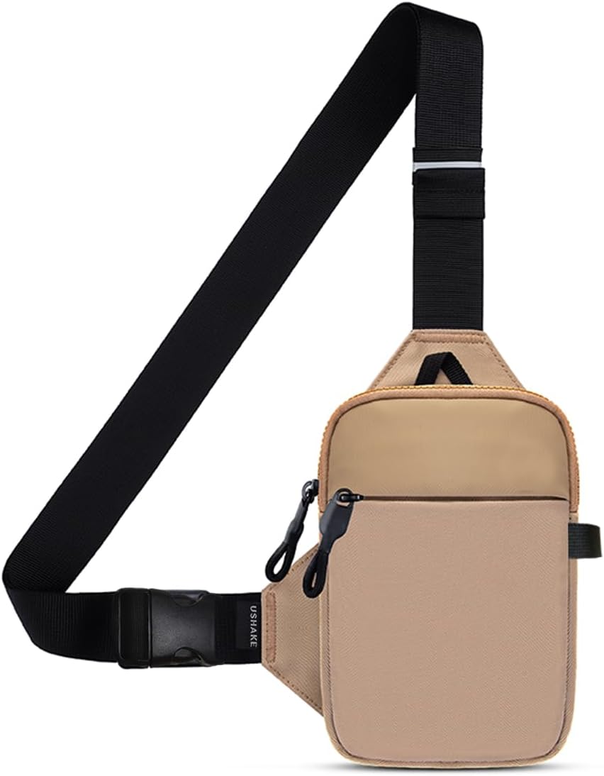 USHAKE Mini Sling Bag Crossbody, Small Chest Shoulder Bag Men Women