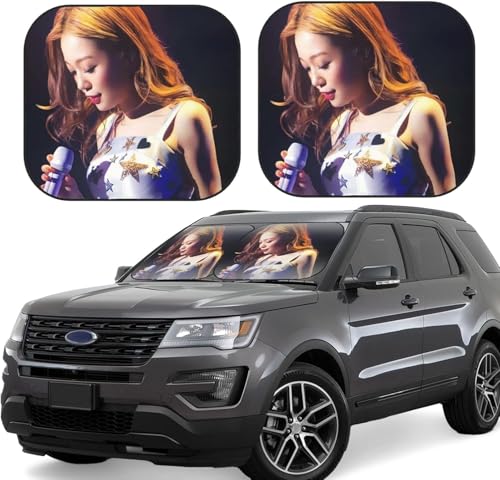 西野カナ (2) 車用サンシェード サンバイザー 日よけ 紫外線対策 カーサンシェード 四季兼用 車用品 折畳み 便利 遮光 断熱 吸盤4個付