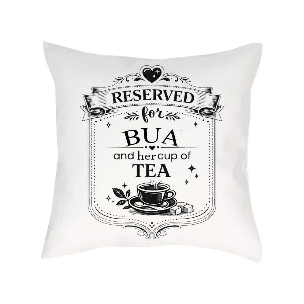 Giftme Reserved for Bua – Funny Tea Lover Quote Decorative Pillow Case| Sofa decor, Home Décor, Satin Throw/Satin Cushion Cover (Bua)