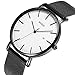 BUREI Men Watches Fashion Minimalist Waterproof Watches for Men Women Student,White Black.