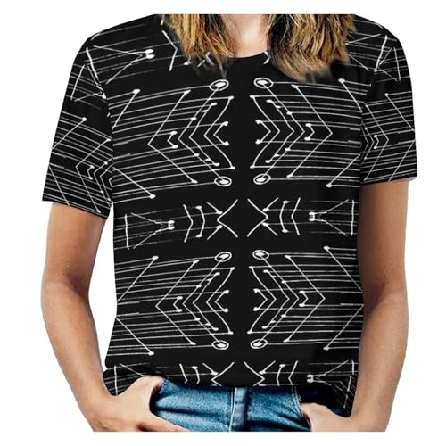 T-shirt d'été grande taille confortable en noir et blanc
