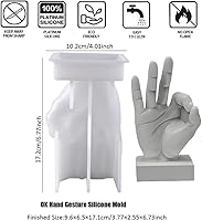 Vista 2 de Molde de silicona en forma de mano, molde de vela de gestos creativos, molde de fundición de resina 3D para hacer velas y hornear, hacer jabón