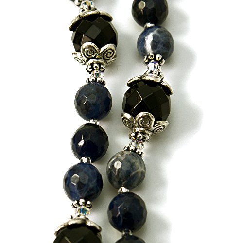 Silver Inches Catholic Prayer Beads Saint Michael Guardian Angel Chaplet Sodalite Gemstone With Blessed With Anointing Oil #TOP1