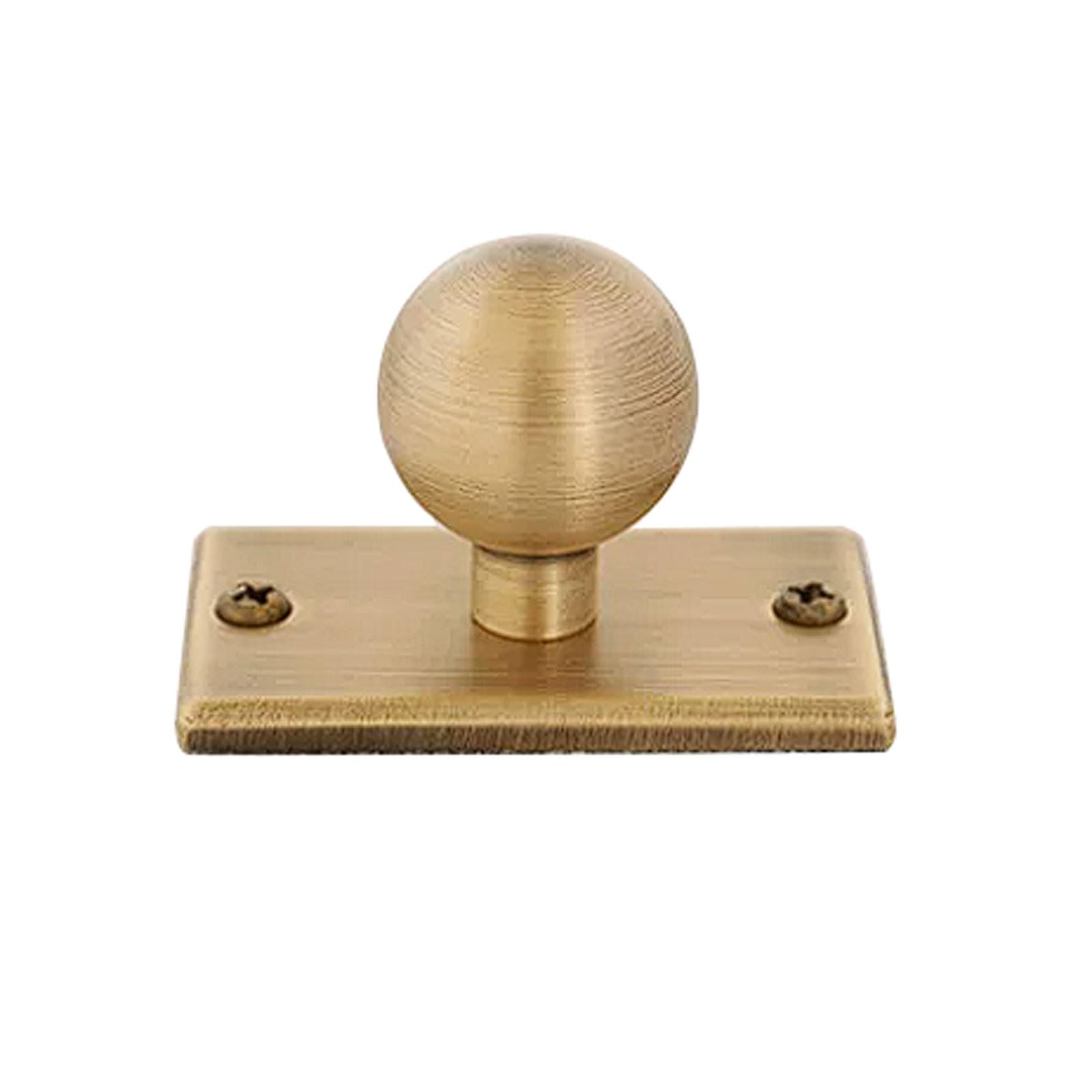 Chenhoju Antique Bronze Brass Cabinet Door Pulls With Spherical Design Double-Hole Rectangular Base For Wardrobe And Drawer Hardware Cabinet Pulls(,L)