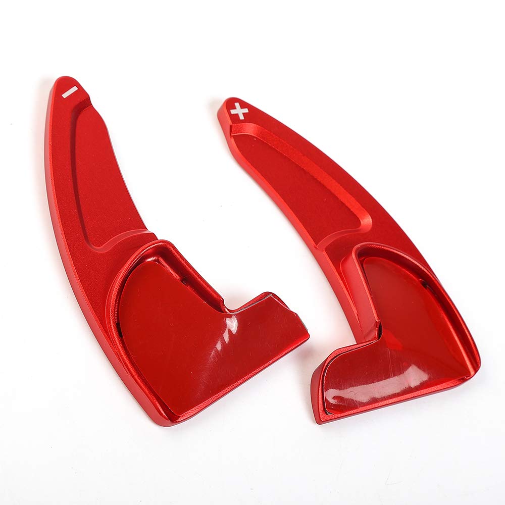 Voodonala for Challenger Steering Wheel Shift Paddle Cover Extended Shifter Trim for Dodge Challenger 2015 2016 2017 2018 2019 (Aluminum Alloy Red)
