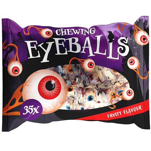 Chewing Eyeballs, Halloween Augen Kaugummi, fruchtiger Geschmack, gruselige Augapfel, 280g, 35 Stück