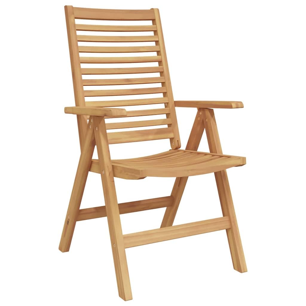 2er Set Akazienholz Gartenstühle klappbar 52 x 64,5 x 108 cm Braun wetterfest modernes Design für Terrasse Balkon und Camping