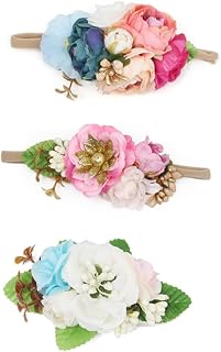 3Pcs Scrunchies Para Meninas Laços De Cabelo Crianças Bandanas De Flores De Bebê Bandanas De Cabelo De Bebê Bandanas Para Crianças Grinalda De Flores De Bebê Tiaras De Pano
