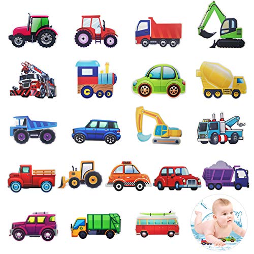 Cieovo 20 Set Non-Slip Bathtub Stickers, Transportation Vehicle Tractor Cars Trucks Excavator Decal Treads, Adhesive Safety Anti-Slip Appliques For Bath Tub And Shower Surfaces #TOP6