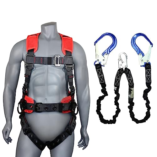 AFP Demon Fall Protection Comfortable Safety Harness (OSHA/ANSI PPE), Harness for Men Construction, Safety Harness Fall Protection Kit
