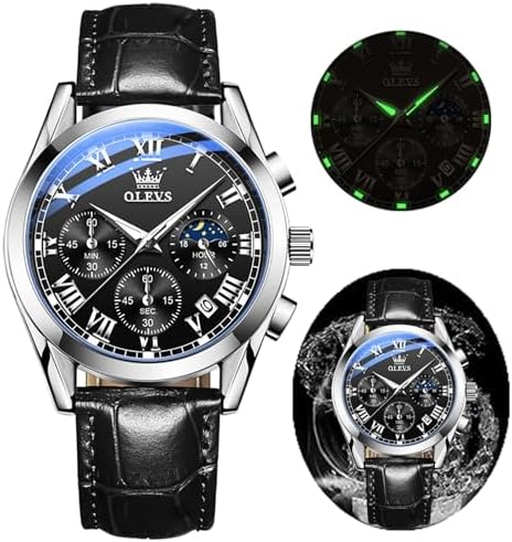 OLEVS Men's Casual Fashion Waterproof Gold Stainless Steel Band Quartz Gold Watches Gifts for Men
