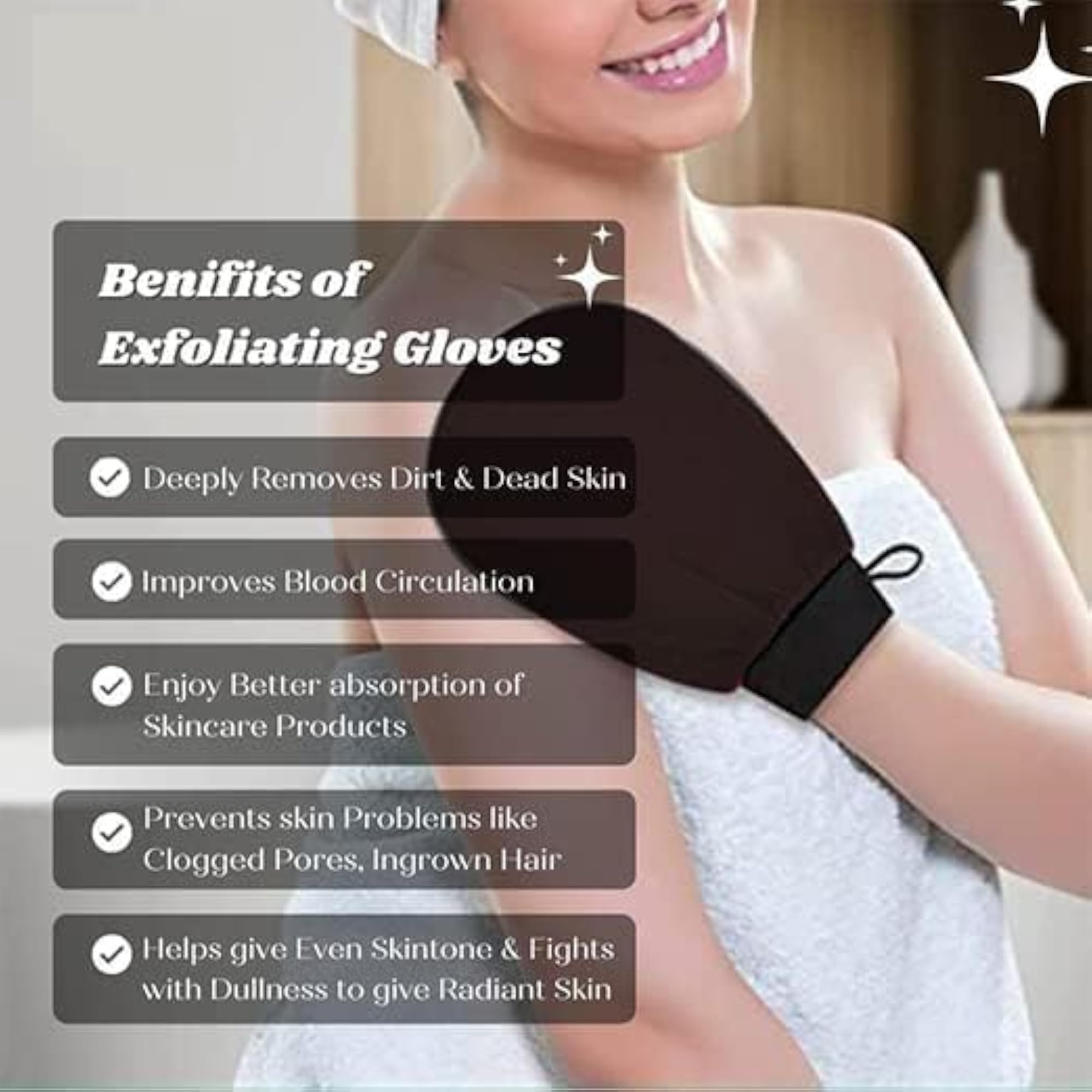 Deep Exfoliating Gloves for Bath or Shower, 1-Pack