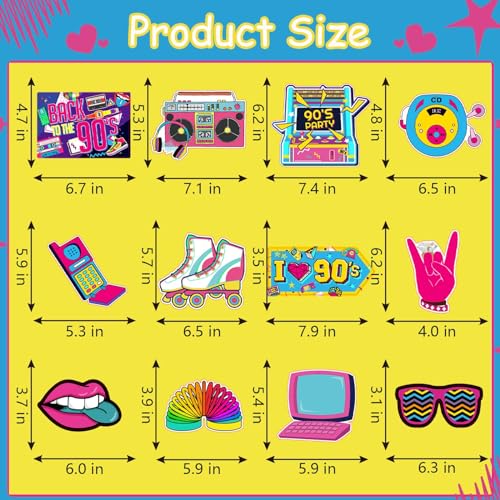 Image of 90s Themed Party Decorations Hanging Swirls | Throwback 90's Party Colorful 1990s Hip Hop Ceiling Decor for Back to The 90s Adults Birthday Party