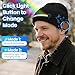 MISERWE Music Dance Light Beanie Hat, Unisex Rechargeable Headlamp Beanie with 20 LED Lights and Detachable Mic, Wireless Music Beanie Hat for Men Women Black