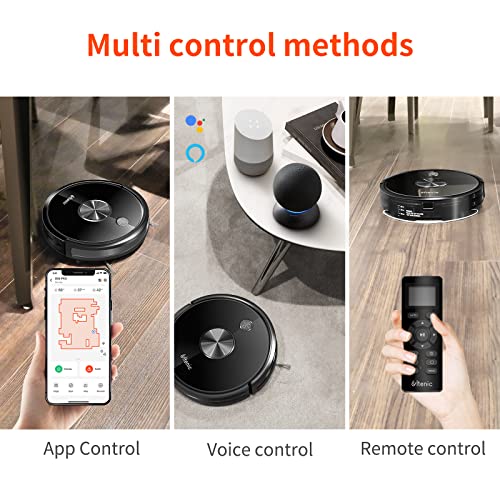 Ultenic D5s Pro+ Robot Aspirateur Laveur 3000PA 2 en 1, 150min d'Autonomie, Contrôle Intelligent avec App et Alexa, Idéal pour Les Poils d'animaux, Cheveux, Poussière et Moquettes - Image 6