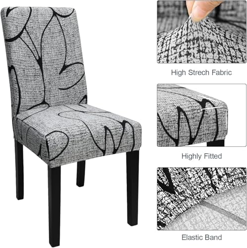 Keyroal Dining Room Chair Covers Set of 4, Stretch Printed Parsons Chair Slipcovers Spandex Removable Washable Kitchen Chair Protector Cover for Dining Room, Hotel, Ceremony by Keyroal - Image 4