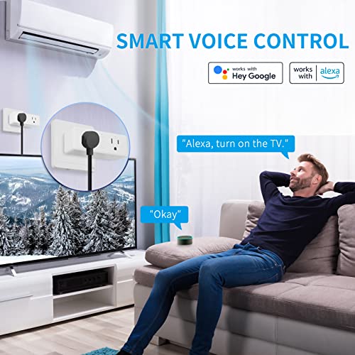 Dual Smart Plug, Wifi Outlet Extender, Smartlife App&Remote Control, Schedule Timer Function, No Hub Required, Works With Alexa, Google Home Assistant, Etl&Fcc Certified, 15A, 2.4G Wifi Only, 2-Pack… #TOP2