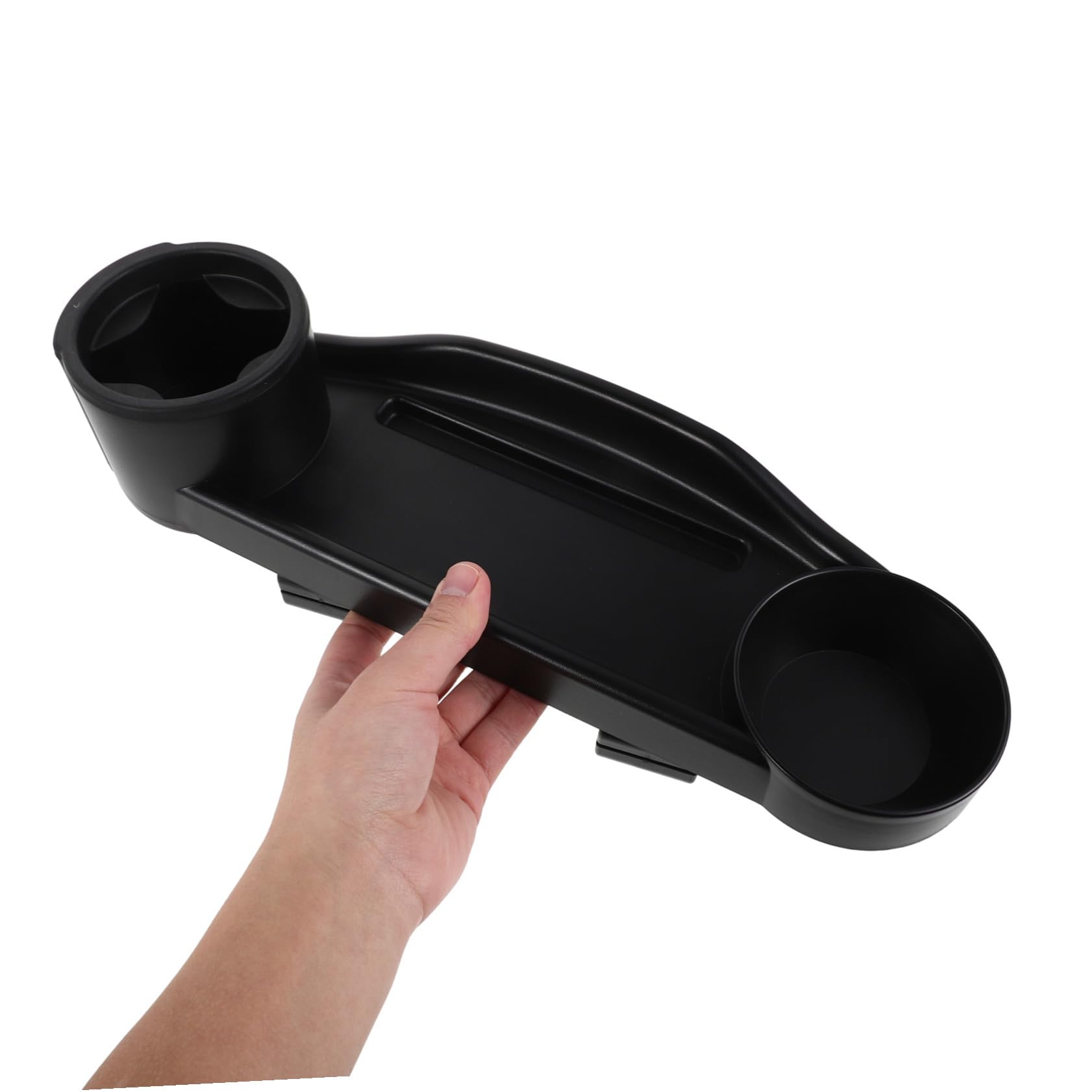 FOMIYES Portabicchieri per Deambulatore in Plastico Nero Supporto per Telefono e Vassoio Portapranzo Antiscivolo per Anziani e Adulti