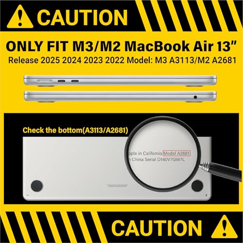 Image of IBENZER Compatible with New 2023 2022 MacBook Air 13 inch M2 case, Model A2681, Plastic Hard Shell Case with Keyboard Cover for M2 Mac Air 13.6 in with Touch ID, Royal Blue, MAT13-KK-RBL+1