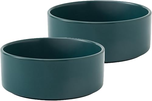 Miniatura 16 de Juego de 2 cuencos de cerámica para perros y gatos, cuencos clásicos para alimentos y agua para gatitos, gatos y perros de razas de juguete, platos