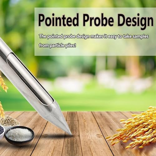 Double Rotary Stainless Steel Thief Probe Tool - Grain Powder Sampler for Feed, Cement & Fertilizer Sampling, 3-Zone Design for Accurate Testing
